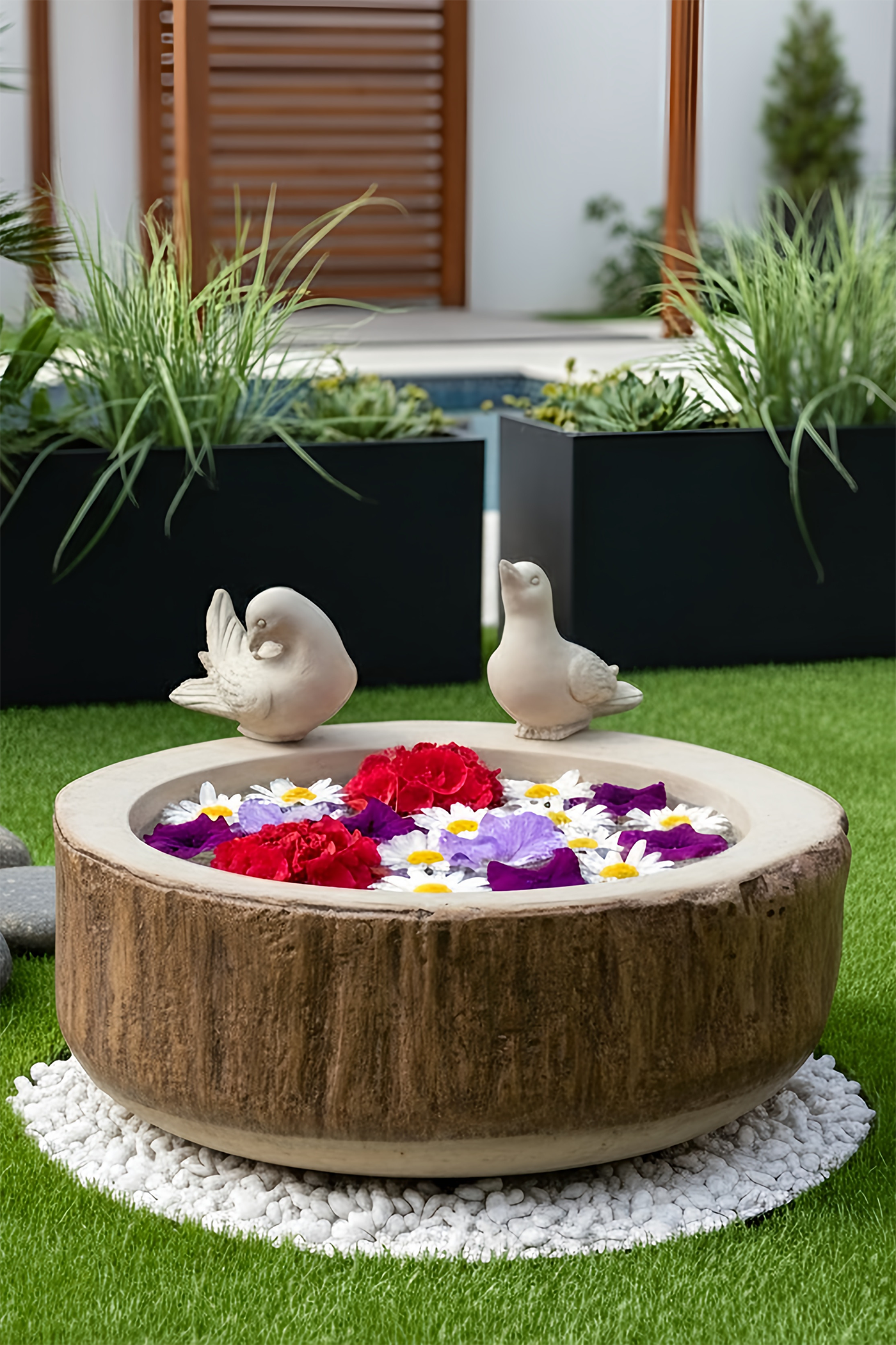 Log Bird Bath