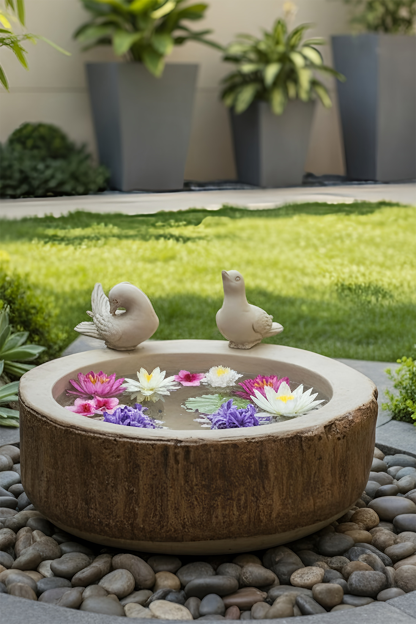 Log Bird Bath