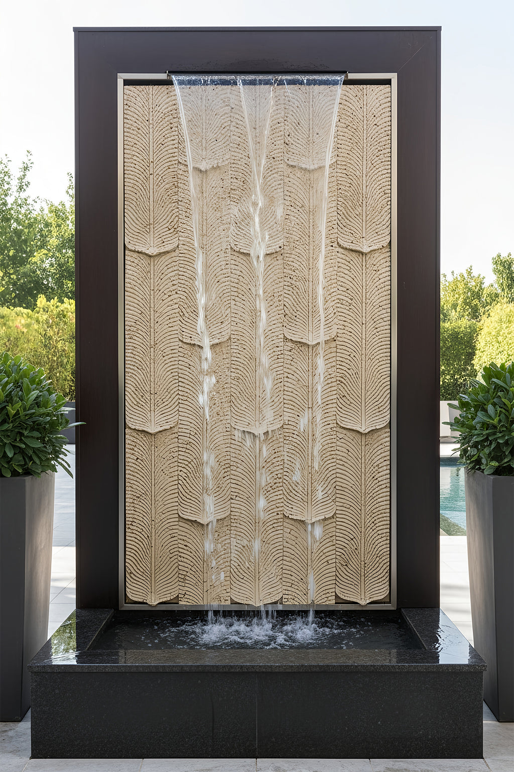 Water Cascade leaf Linear Leaf Relief Cascade Fountain