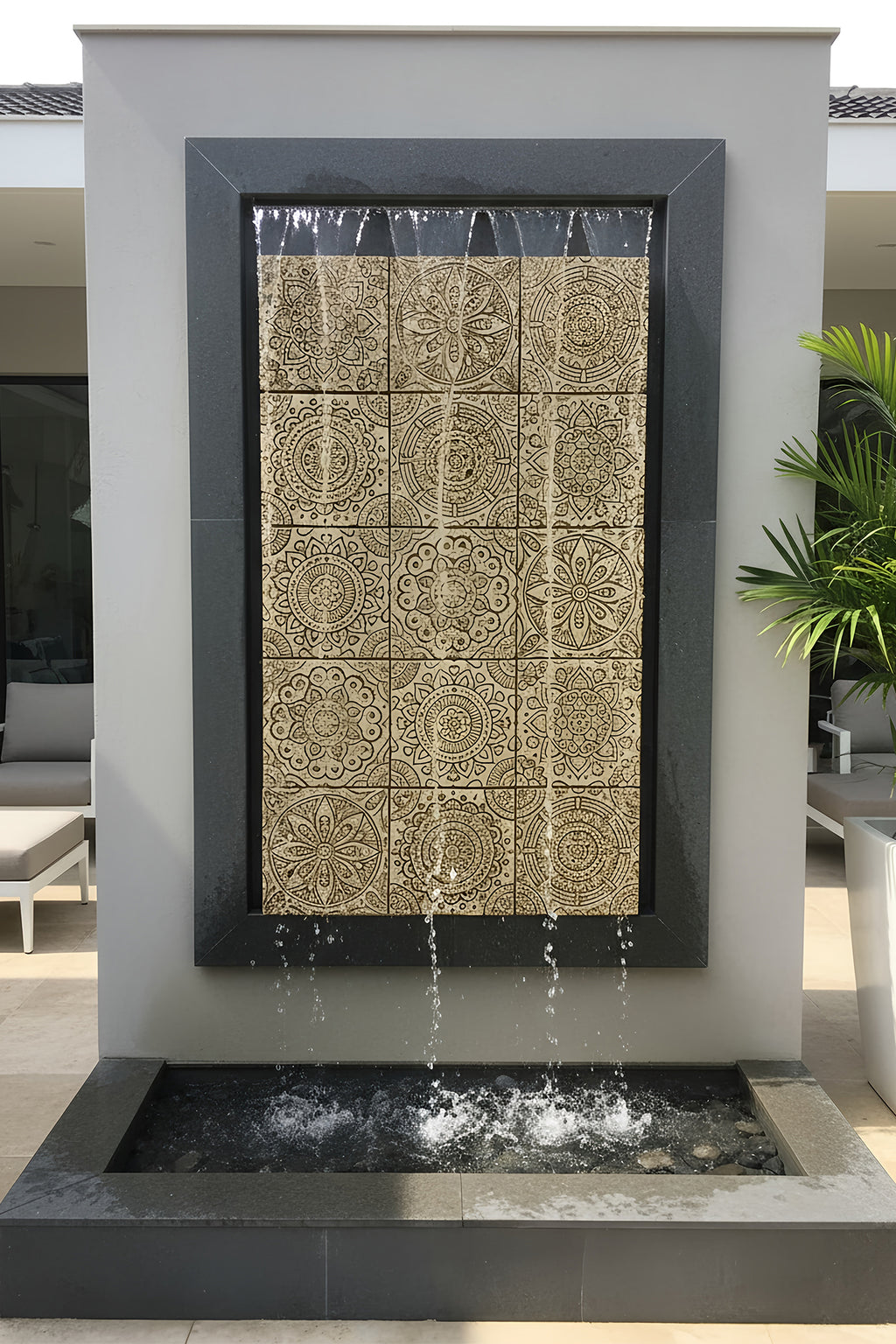 Water Cascade Mandala Tile Cascade Wall Fountain