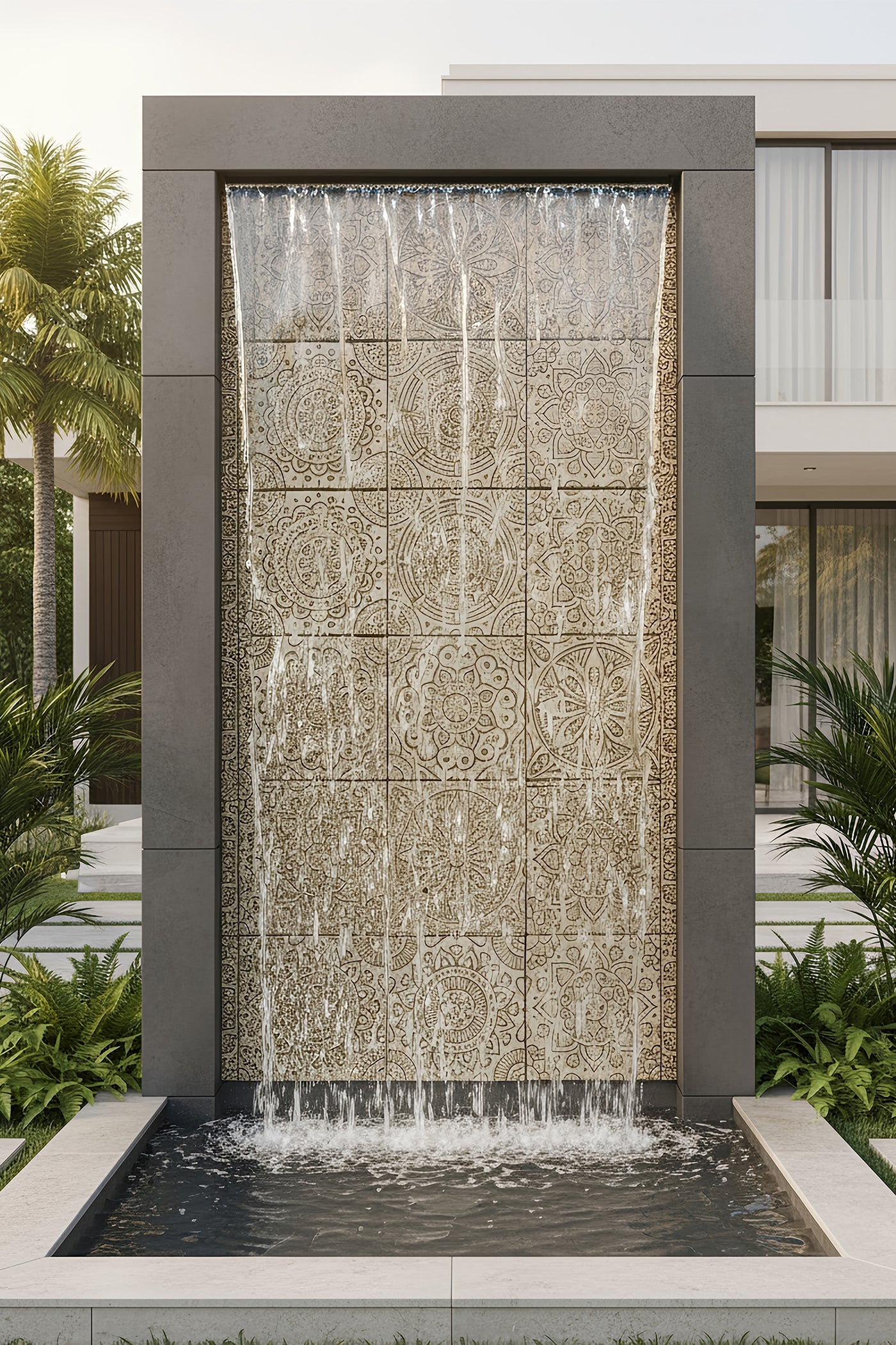 Water Cascade Mandala Tile Cascade Wall Fountain