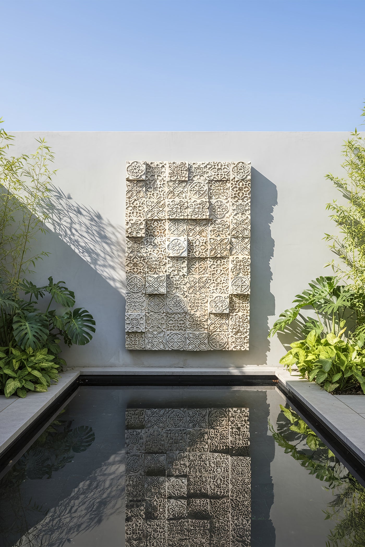 Water Cascade Morrocco Tile Relief Wall Fountain