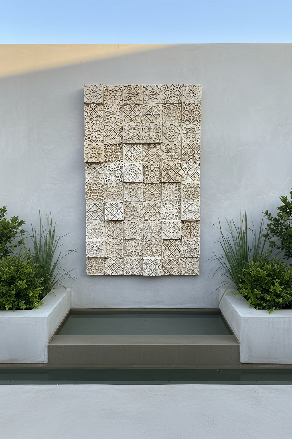 Water Cascade Morrocco Tile Relief Wall Fountain