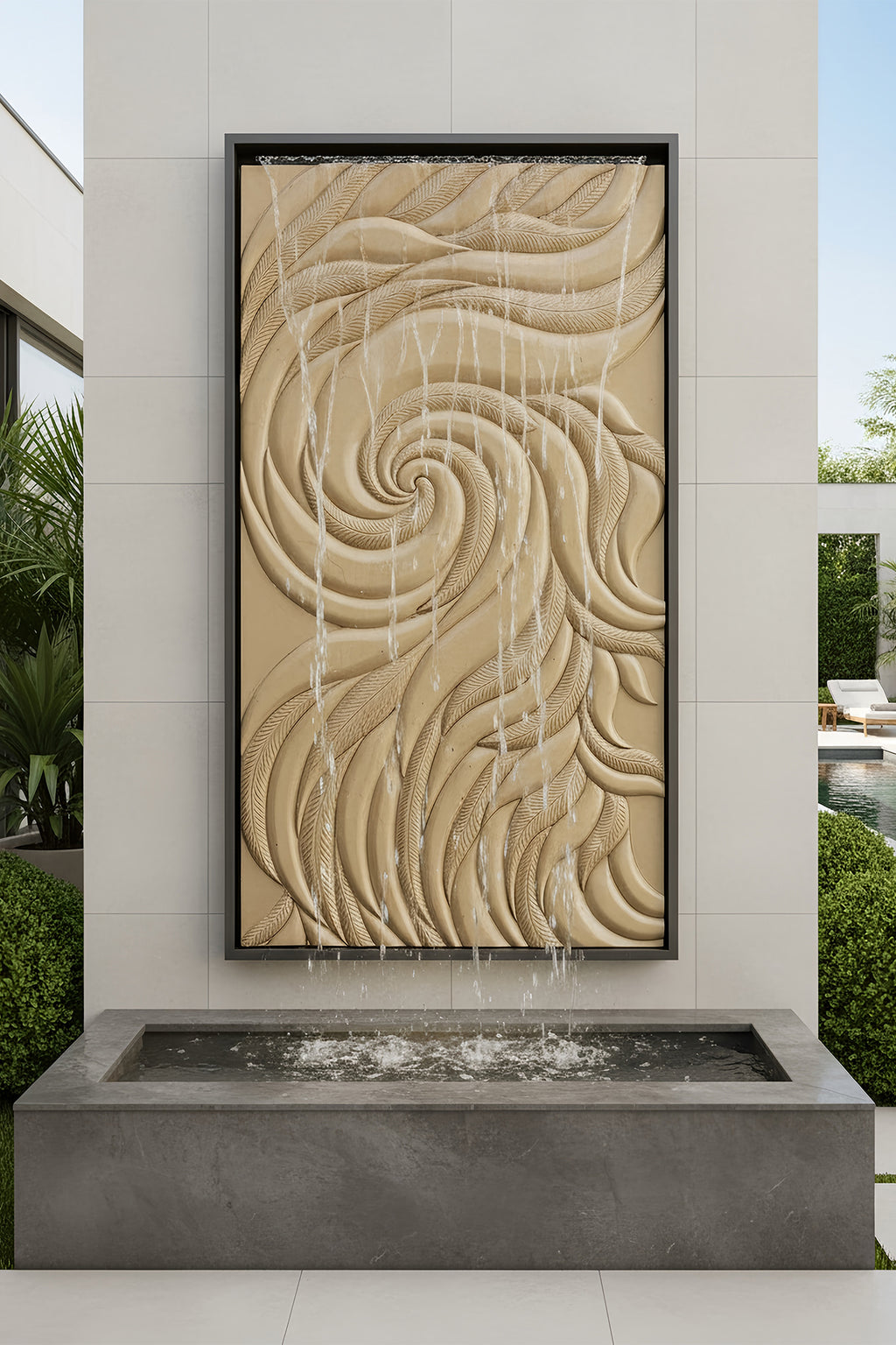 Water Cascade Swrill Sculptural Flow