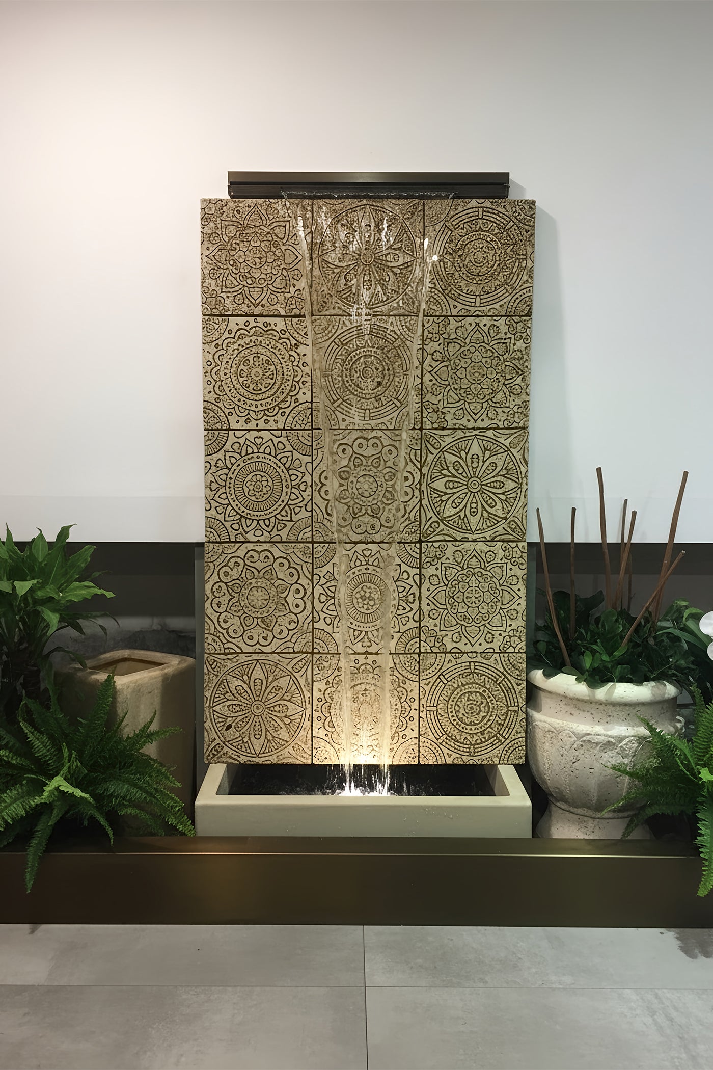 Water Cascade Mandala Tile Cascade Wall Fountain