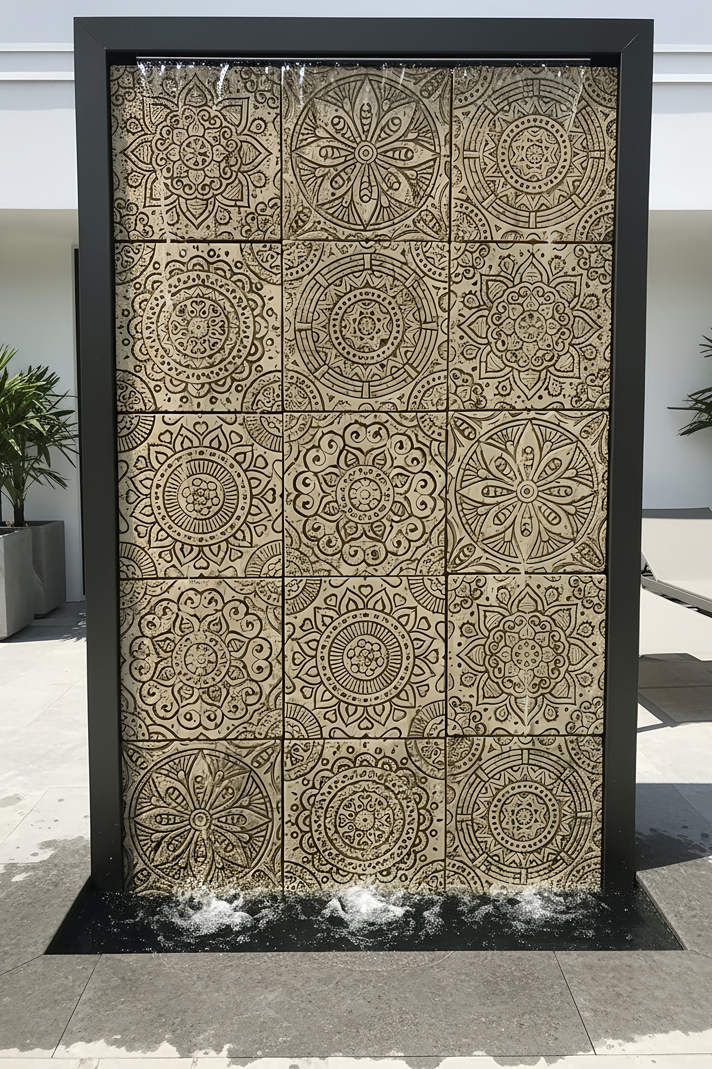 Water Cascade Mandala Tile Cascade Wall Fountain