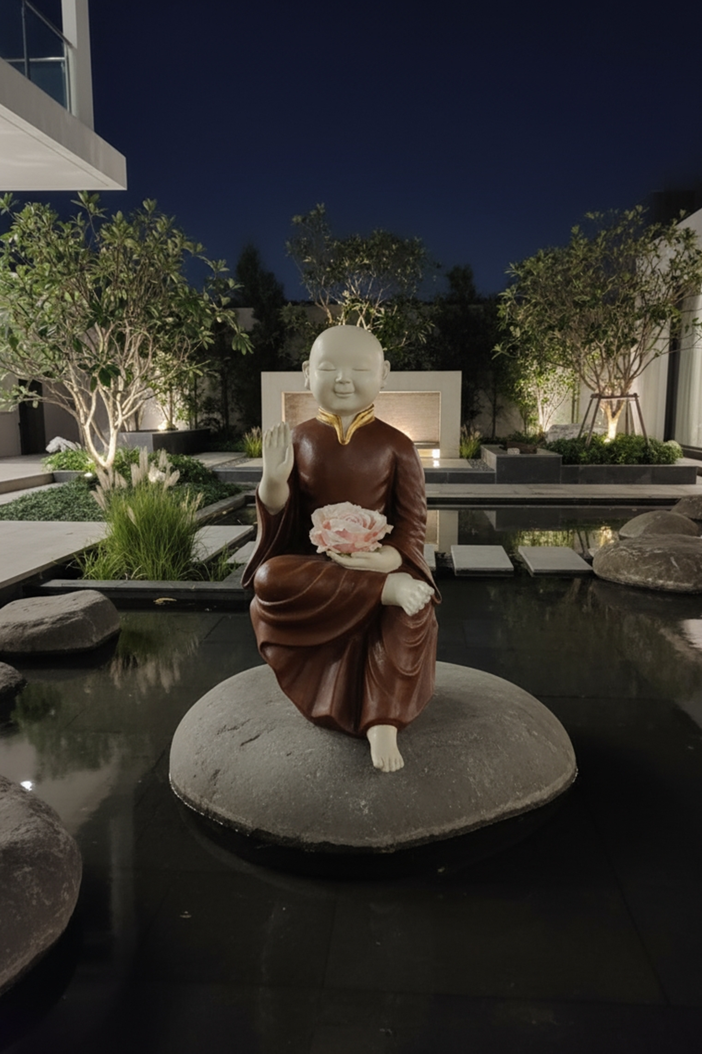 Thai Sitting Blessing Monk