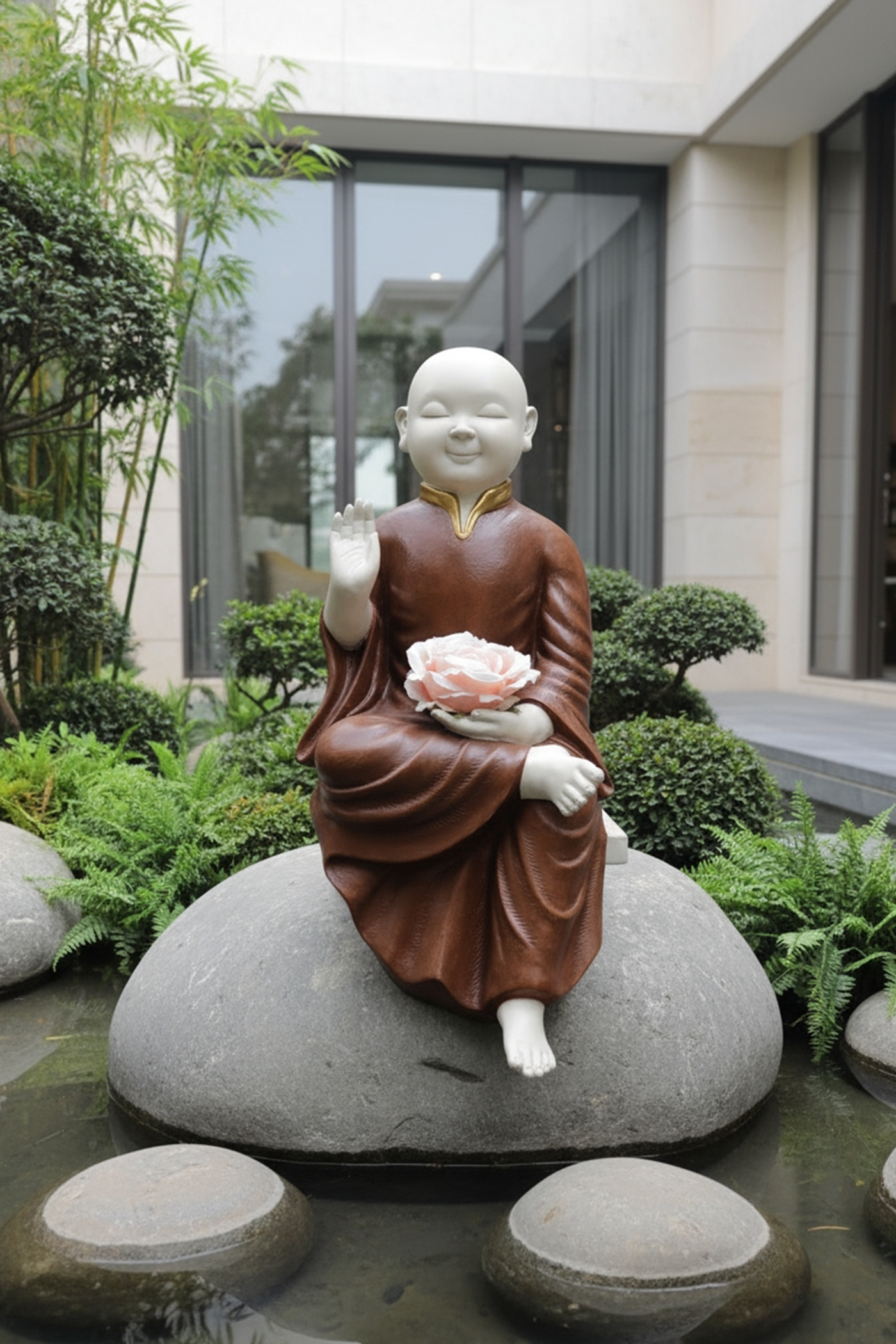 Thai Sitting Blessing Monk